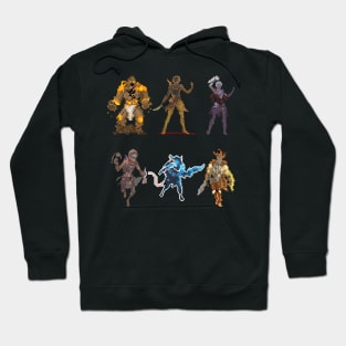 Gloomhaven Starter Characters Pixel Design - Board Game Inspired Graphic - Tabletop Gaming Hoodie